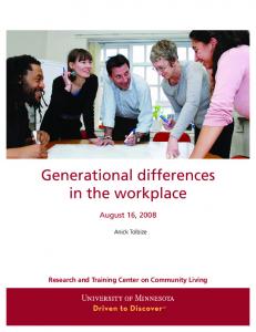 Generational differences in the workplace - Research and Training ...