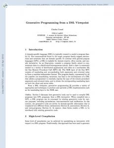 Generative Programming from a DSL Viewpoint