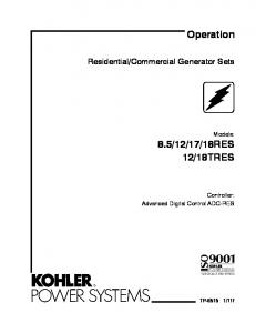 Generator Operation Manual - KOHLER Generators