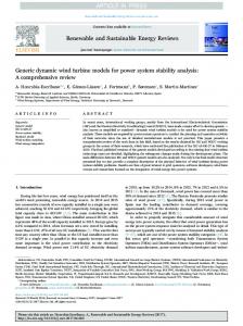 Generic dynamic wind turbine models for power