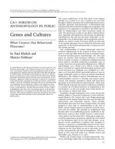 Genes and Cultures - Semantic Scholar