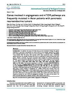 Genes involved in angiogenesis and mTOR pathways are frequently ...