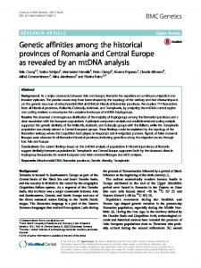 Genetic affinities among the historical provinces of ... - BMC Genetics