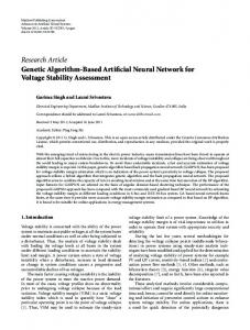 Genetic Algorithm-Based Artificial Neural Network for Voltage Stability ...