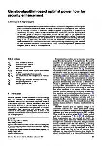 Genetic-algorithm-based optimal power flow for security ... - IEEE Xplore