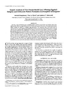 Genetic Analysis of Two Female-Sterile Loci Affecting ... - Europe PMC