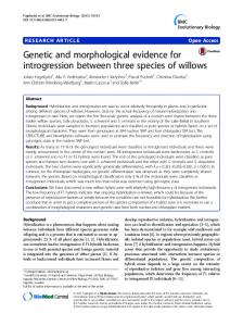 Genetic and morphological evidence for introgression between three ...