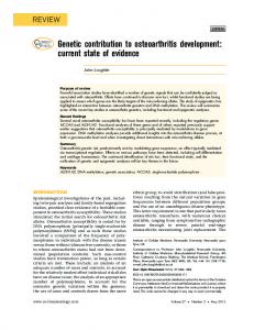 Genetic contribution to osteoarthritis development - Semantic Scholar