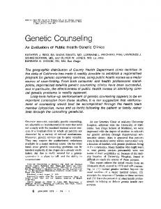 Genetic Counseling - Europe PMC