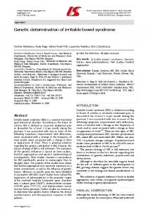 Genetic determination of irritable bowel syndrome