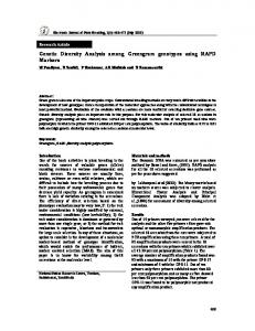 Genetic Diversity Analysis among Greengram ... - Semantic Scholar