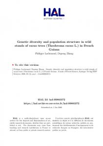 Genetic diversity and population structure in wild stands of cacao ...