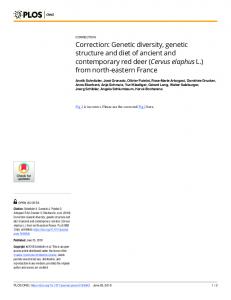 Genetic diversity, genetic structure and diet of ancient and ... - PLOS