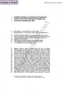 Genetic Diversity in Australasian Populations of the