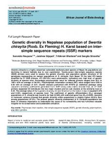 Genetic diversity in Nepalese population of ... - Academic Journals