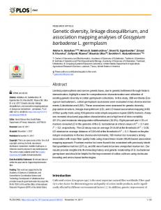 Genetic diversity, linkage disequilibrium, and