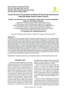 Genetic Diversity Of Local Maize Germplasm Of