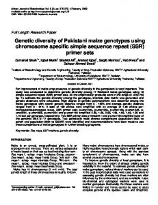 Genetic diversity of Pakistani maize genotypes ... - Academic Journals