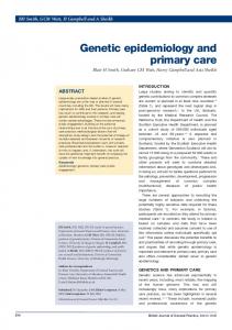 Genetic epidemiology and primary care