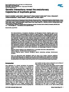 Genetic interactions reveal the evolutionary ... - BioMedSearch