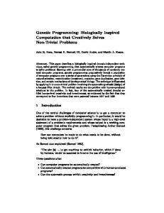 Genetic Programming - Semantic Scholar