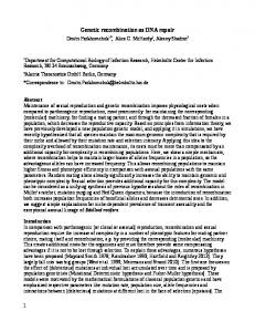 Genetic recombination as DNA repair