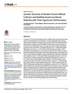 Genetic Structure of Modern Durum Wheat Cultivars and ... - PLOS