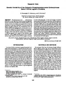 Genetic Variability of the Cytosolic Phosphoenolpyruvate