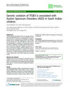 Genetic variation of ITGB3 is associated with Autism ... - Springer Link