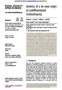 Genetics of a de novo origin of undifferentiated multicellularity