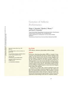 Genetics of Athletic Performance