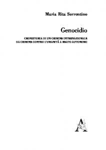 Genocidio - Aracne editrice