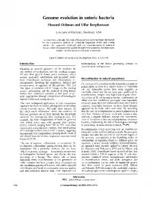 Genome evolution in enteric bacteria