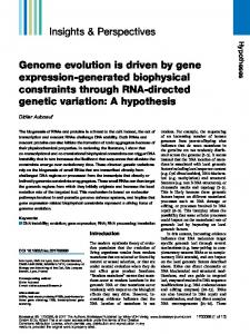 Genome evolution is driven by gene expression ... - Wiley Online Library