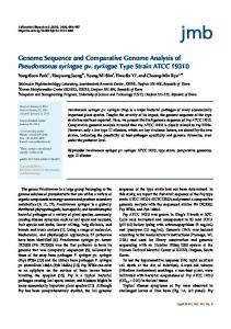 Genome Sequence and Comparative Genome Analysis of ...