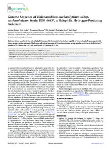 Genome Sequence of Halanaerobium