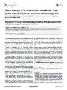 Genome Sequences of Mycobacteriophages ... - Semantic Scholar