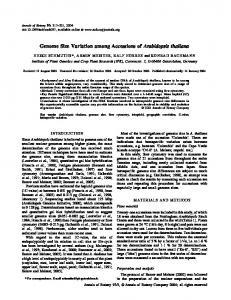 Genome Size Variation among Accessions of ...