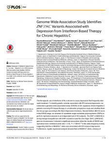 Genome-Wide Association Study Identifies ZNF354C Variants ... - PLOS