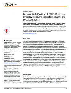 Genome-Wide Profiling of PARP1 Reveals an Interplay with ... - Plos