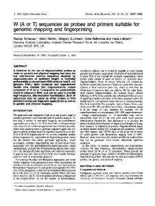 genomic mapping and fingerprinting - BioMedSearch