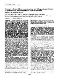 Genomic polymorphism, recombination, and linkage ... - Europe PMC