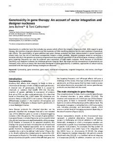 Genotoxicity in gene therapy