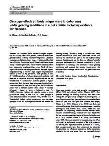 Genotype effects on body temperature in dairy ... - UF Animal Science