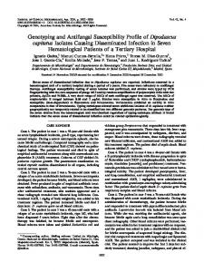 Genotyping and Antifungal Susceptibility Profile of Dipodascus ...