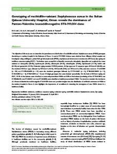 Genotyping of methicillinresistant ... - Wiley Online Library