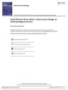 Gentrification from within: urban social change as ... - NYU Shanghai