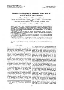 Geochemical characterization of sedimentary organic ... - CiteSeerX