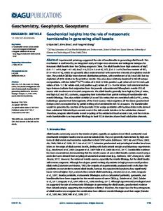 Geochemical insights into the role of ... - Wiley Online Library