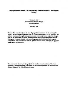 Geographic Concentration in US Manufacturing - Federal Reserve ...